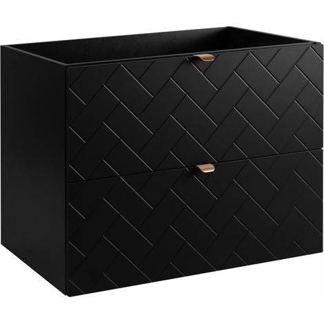 Rodan Waschbeckenunterschrank 80 cm, Schwarz Matt, 46 x 80 x 60,7 cm, ohne Waschtischplatte, feuchtraumgeeignet, Badmöbel Unterschrank