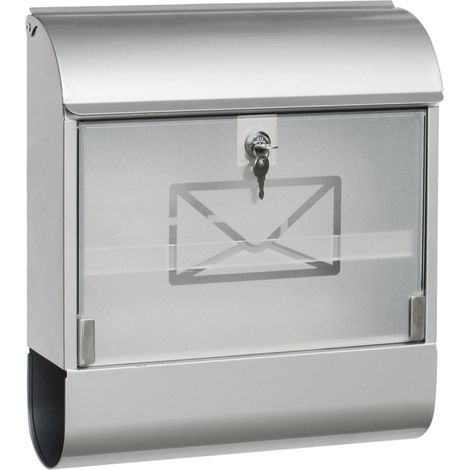 Briefkasten Postkasten Zeitungsfach verzinktes Stahlblech Glasfront div. Größen 46,7 cm