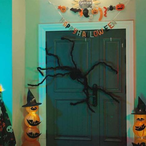 Décoration Halloween - vidaXL - Araignée - Noir - 200 cm - Lot de 3 (1/5)
