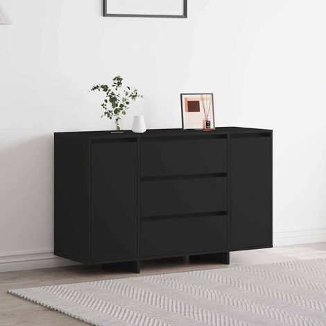 Buffet avec tiroir-Meuble de rangement Noir 120 x 41 x 75 cm Bois d'ingénierie 853678 (1/5)