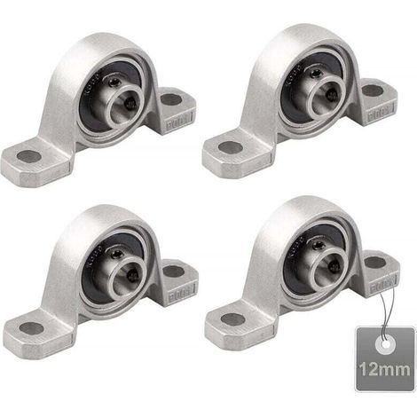 Lntyq 4 Pièces Roulements de Bloc d'oreiller, Palier Roulement, Roulements à Billes, Roulements Alliage de Zinc, Paliers a Semelle, Roulements à Billes, avec Base en fonte solide (Taille : 12mm) (1/5)