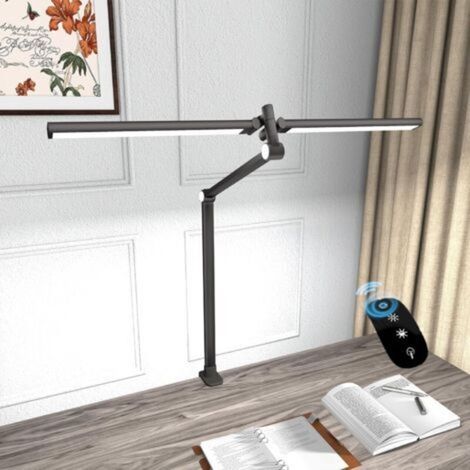 Lampe de Bureau LED Puissante, 24W 84cm Lumiere Bureau Ultra Longue à Double Source Lumineuse éclairage, avec Pince et Télécommande, 5 Luminosité, 5 Températures de Couleur, pour Ecran, gamer (1/5)