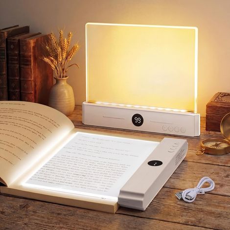 Lampe de Lecture, Lampe Lecture, Liseuse Lampe de Lecture avec 3 Couleurs 2026 Nouveaux Lumiere Livre, Lampe de lecture LED Rechargeable à intensité Variable avec Minuterie, USB-C (1/5)