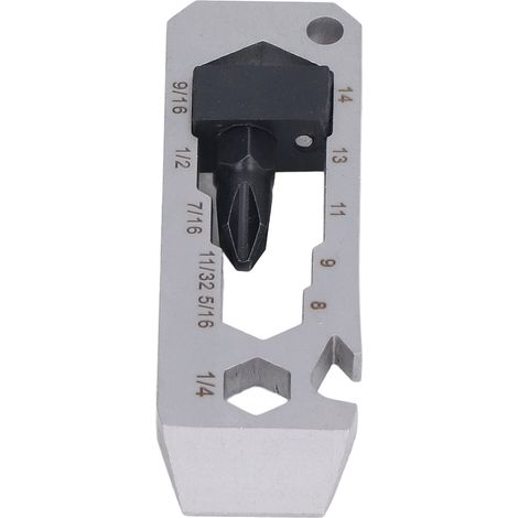 Schlüsselanhänger-Werkzeug, Multifunktionskarte, 7-in-1-Taschenwerkzeug, Schraubendreher, Flaschenöffner, Schlüsselanhänger-Schraubenschlüssel, Lineal, Nagelpistole für Outdoor-Reiseabenteuer, Multifu