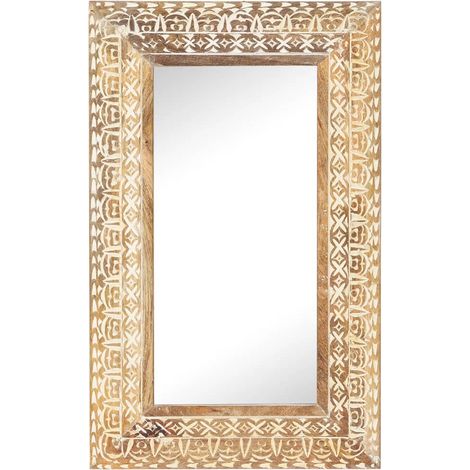 Maison Exclusive - Miroir sculpté à la main 80x50x2,6 cm Bois de manguier solide