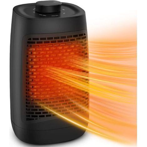 Chauffage Electrique, PTC Radiateur Soufflant Céramique 1200 W 6 Modes de Chauffage à Air Chaud avec Système de Protection Contre la Surchauffe et le Renversement pour la Maison et le Bureau (1/5)