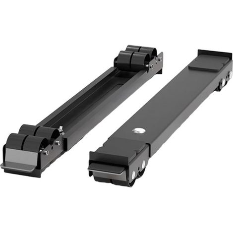 Soporte ajustable de acero inoxidable con amortiguación, apto para lavadoras y frigoríficos, inoxidable, juego de 2 (negro). (1/4)