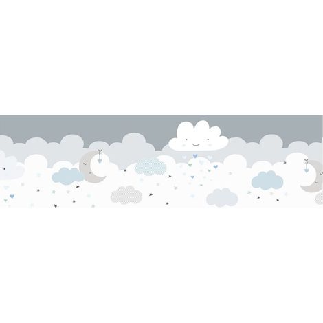 Graphic wallpaper wall Profhome 403744 self-adhesive border slightly textured with graphical pattern matt grey blue white 0.75 m2 (8.07 ft2) (1/5)