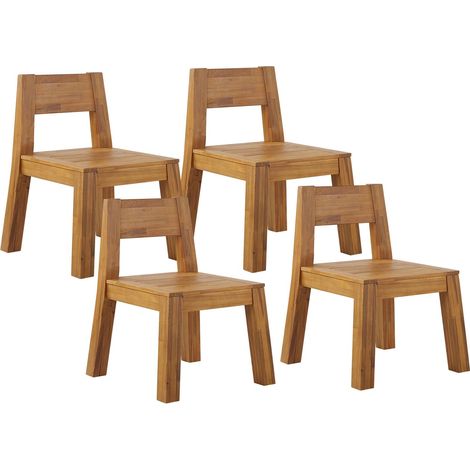 Set di 4 sedie da giardino stile rustico in legno di acacia chiaro Livorno