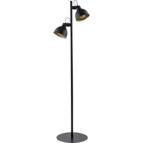 Lampada da terra Mars nera/oro 2xE27 orientabile Sigma