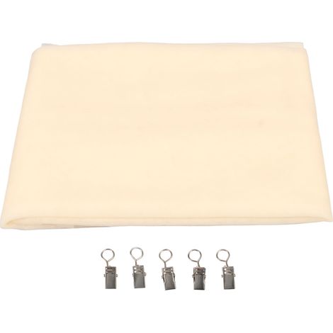Voile de cérémonie 4,9x7 pi beige romantique et élégant, avec 5 pinces, pour arche de mariage, décoration de plafond et fête. (1/5)