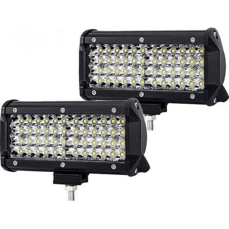 7” Pair Phare de Travail LED 144W 14400LM 6000K Feux Tracteur Barre LED , XU,4x4 Feux Antibrouillard 4 Rangs 8D Spot Phare Moto Projecteur LED Bateau Camion - KZQ (1/4)