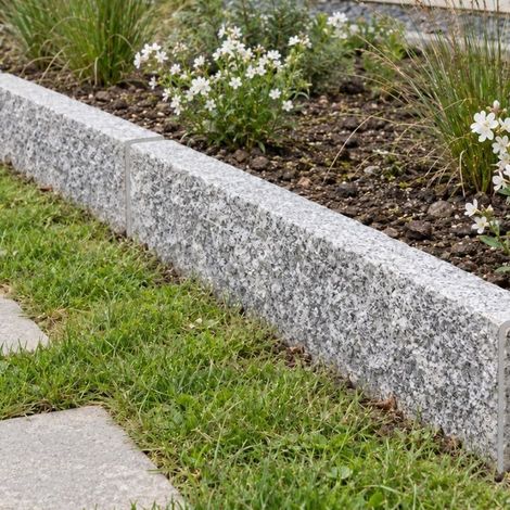 Bordure de jardin pierre naturelle Granit Gris - 100x20x8 cm - À l'unité - Ti'ma Stone