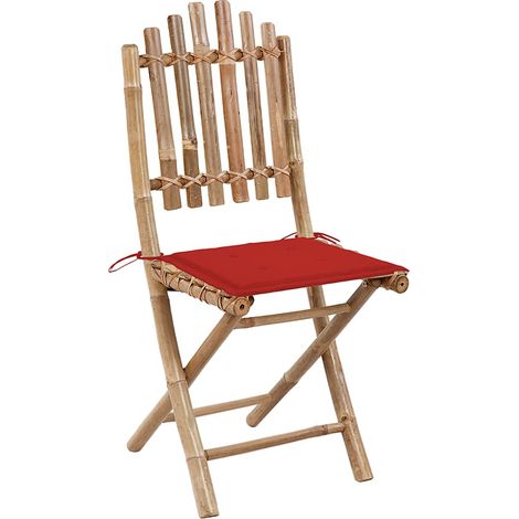 Maison Exclusive - Klappbare Gartenstühle 2 Stk. mit Kissen Bambu