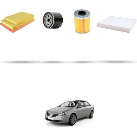 Kit tagliando 4 filtri compatibile con Nissan Primera (P12) 1.9 88Kw Dal 2003 (1/5)