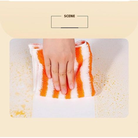 10 paños de cocina de doble capa de fibra de bambú, paños gruesos con estampado de cocina, 18 × 23 cm