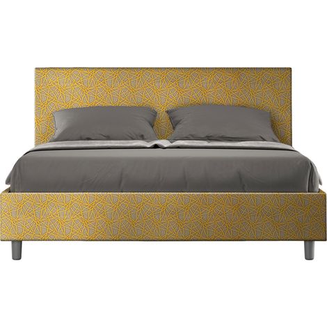 Letto Matrimoniale 160x190 cm con Rete Adele Era 06 Giallo (1/4)