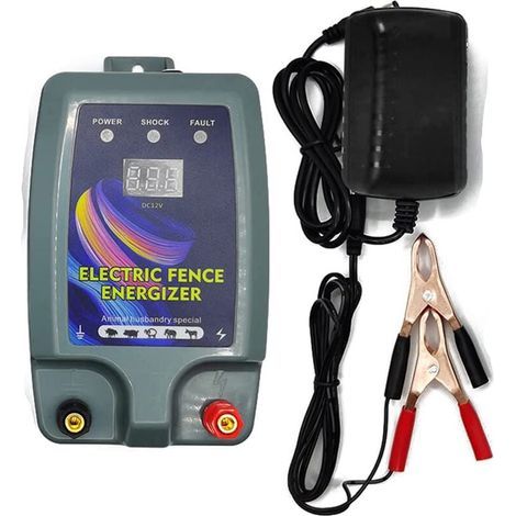 Kit de cerca eléctrica, cerca eléctrica para ganado y animales, energizador de cerca, alta potencia, 3 modos de potencia para granjas avícolas.