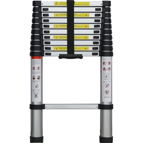 Scala Telescopica Estensibile Salvaspazio 10 Gradini Altezza Max 320 cm (1/2)