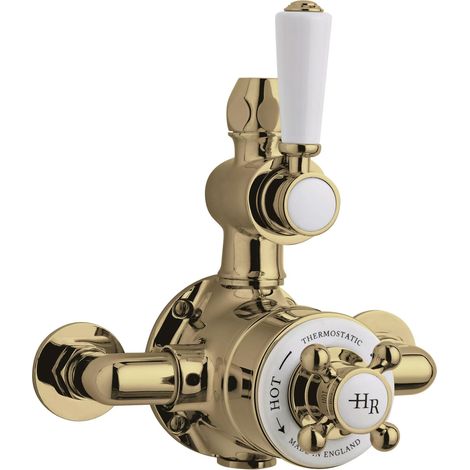 Hudson Reed Topaz Twin Exposed Shower Valve Dual Handle - Brushed Brass