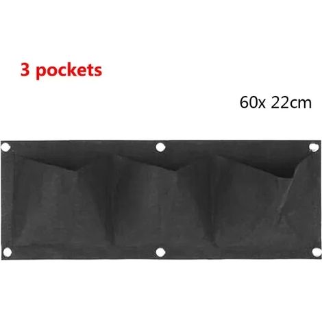 Pot de fleurs mural (noir, 3 emplacements), outil de jardinage