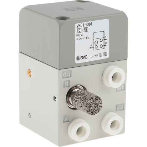 Vanne pneumatique SMC VR51 Bouton poussoir 3/2, 2.5mm ( Prix pour 1 )
