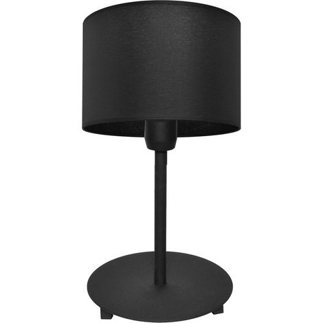 Helam ALBA Lampe à Poser Avec Abat-Jour Rond Noir 20cm