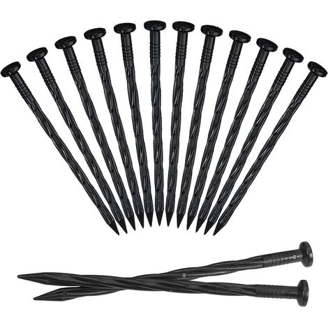 Clous Bordure de Gazon,tuteur Tomate, 25Pièces Piquets d'ancrage de Jardin en Plastique Clou de Sol pour Tente Piquets de Jardin en Spirale pour Bordure de Pavé Gazon Artificiel(8 Pouces 25 pièces)