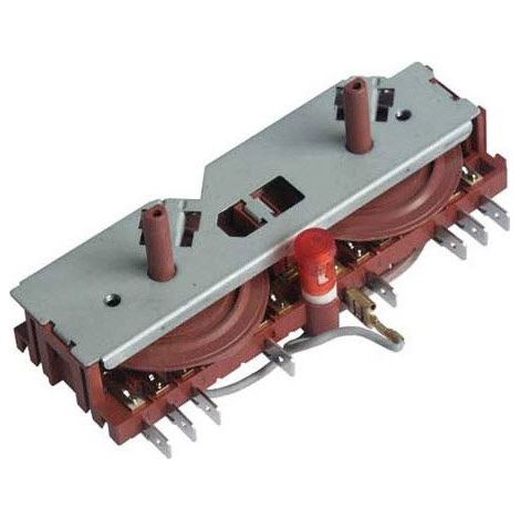 Commutateur double avec voyant déporté pour table de cuisson – Commande double circuit – Compatible avec divers appareils – 23631