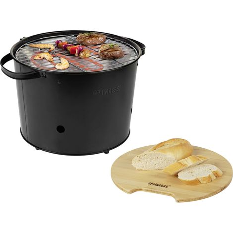 Princess 112240 charbon de bois, électrique Barbecue voyant lumineux, réglage de la température en continu Surface du gril (diamètre)=320 mm noir D608332 (1/5)