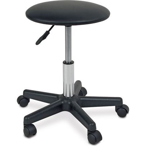 BRB Tabouret de travail en cuir - Hauteur : 380-515 mm - Diamètre de l'assise : 340 mm