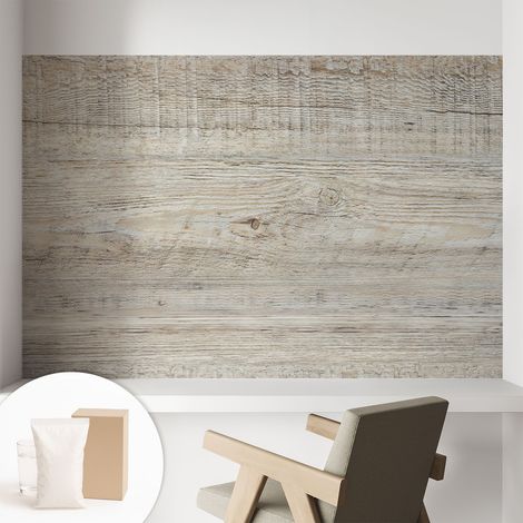 Tapete Vliestapete mit Kleber für Wohnzimmer Schlafzimmer Küche - Wanddekoration Holzmaserung 104x70 cm (1/5)