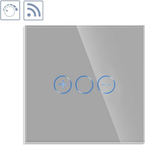 Interruptor táctil con regulador TRIAC Dimmer + WiFi KOOB frontal cristal gris (1/4)