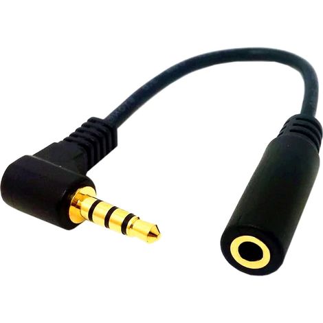Câble audio à angle droit 4 broches 3,5 mm 90 degrés, mâle vers femelle 3,5 mm, câble d'extension stéréo TRRS, support pour casque/microphone, 12 pouces. (1/5)