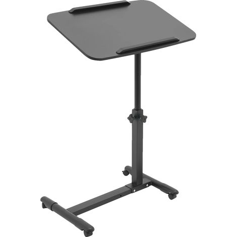 Mesita de noche regulable en altura, diseño moderno, color negro. (1/2)