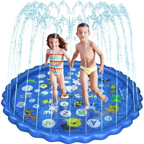 Tapis de Jet d'eau Enfant - Tapis d'éclaboussure PVC Antidérapant 170 cm (1/5)