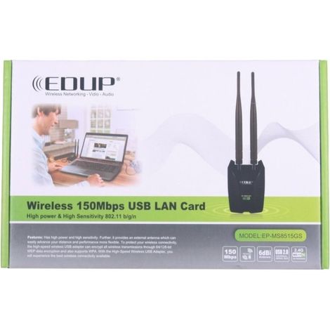 TrAdE Shop Traesio - Antenna Wireless Wifi 150mbps 2.4ghz 6dbi Lan Usb Alta Potenza Computer -