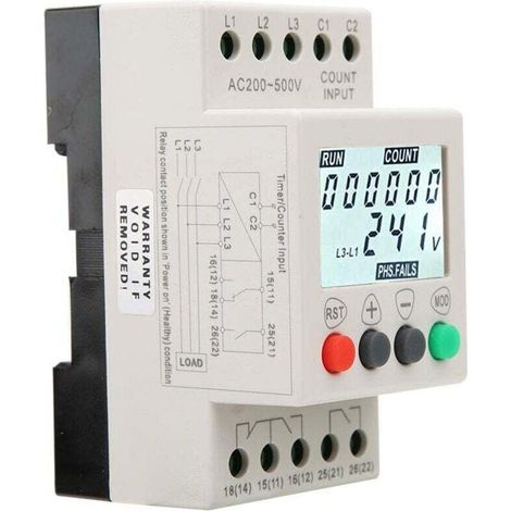 Relais protection tension JVR800-2 relais 3 phases séquence surveillance, Protecteur De Surtension,6A ,250VAC (1/4)