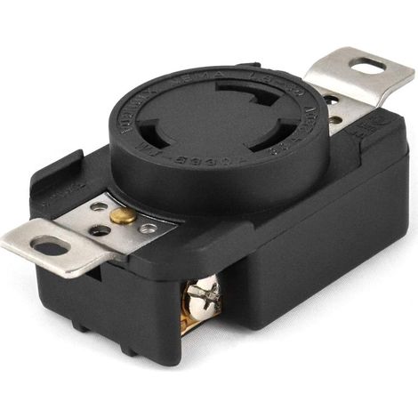Lot de 2 prises encastrées verrouillables, de qualité industrielle, avec mise à la terre, 30 ampères, 250 volts