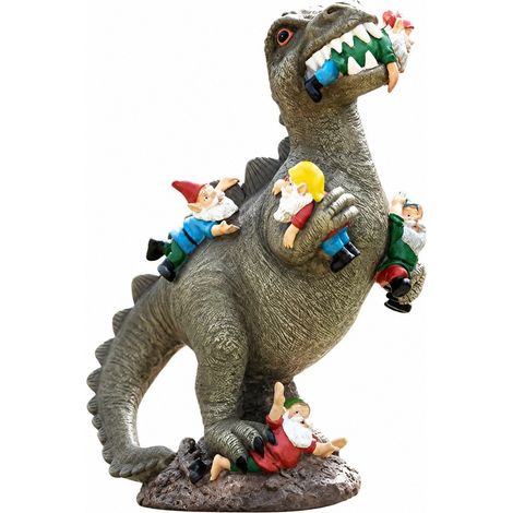 Statue de gnome dinosaure pour jardin, décoration extérieure en résine pour terrasse, peinte à la main, résistante aux intempéries, cadeau pour maman (1/4)