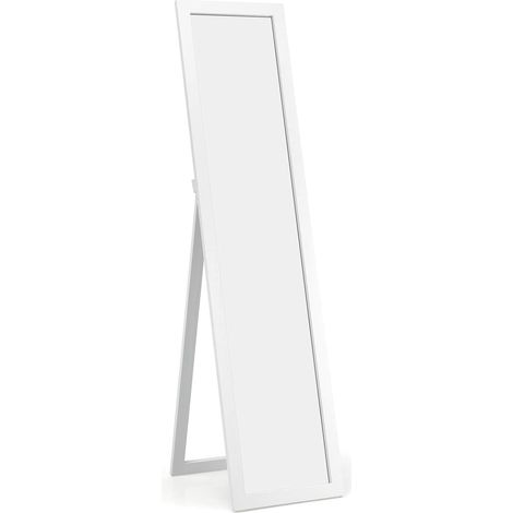 COSTWAY Espejo de Cuerpo Entero Espejo de Pie Espejo de Pared 155 x 37cm (Blanco) (1/5)