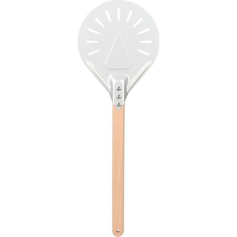 Mumusuki Pizzaschieber aus Aluminium, perforierter Edelstahl-Pizzawender mit Backofenfunktion und einfacher Reinigung zum Backen, Servieren zu Hause, für Kuchen und Torten (9 perforierte Pizzaschieber