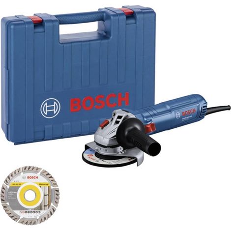 meuleuse angulaire filaire GWS 12-125 Ø disque : 125 mm, 1200 W, prot. antiredémarrage, 1 disque tronçonner diamanté, poignée auxiliaire, capot protection, écrou serrage, coffret (1/2)