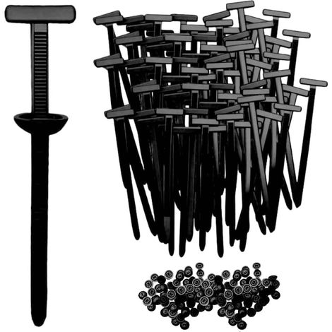 50er-Pack Mehrzweck-Kabelbinder zur Befestigung am Motorraumboden – Ideal für die tägliche Fahrzeugwartung – Robuste, selbstsichernde Nylon-Kabelbinder – Schwarz (1/5)