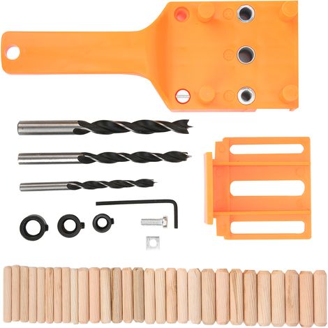 Lot de 38 pièces guide de perçage droit pour bois, outil de menuiserie orange pour localisation de trous de forage (1/5)