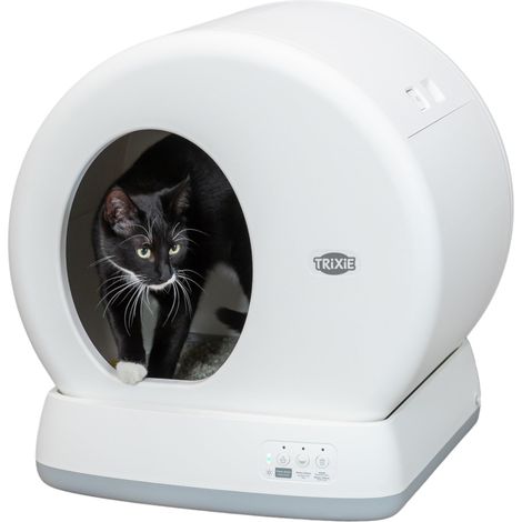 Bac à litière autonettoyant pour Chat – Blanc – 53 × 55,5 × 52 cm (1/5)