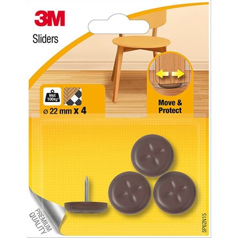 3M - 4 PATTINI PROTETTIVI CLASSICI CON CHIODO D. 22mm (1/4)