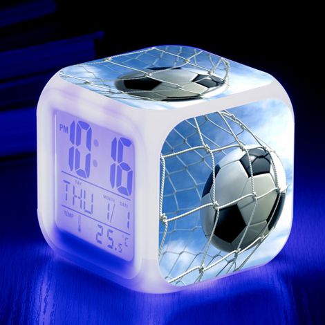 Horloge Numérique LED - Fonction Réveil - Lumière de Nuit Changeante - Affichage Heure Date Température - Alimentation Piles AAA - Pour Adultes Enfants (1/5)