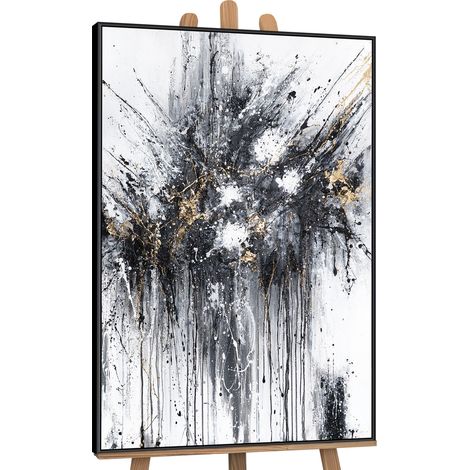 Gemälde Tanz der Spritzer Rahmen Schwarz 120x80 cm (1/5)