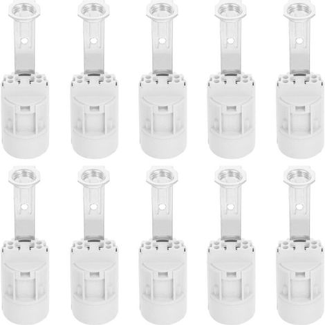 Lot De 10 Douilles De Lampe à Vis E14 Support, Remplacements Pour Candélabres, Culot E14, Hauteur Totale 90 Mm, Douilles En Plastique Blanches, Pièces De Rechange Pour Plafonnier (1/5)
